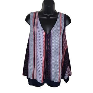 Monteau patchwork layered swing tank top size 1x